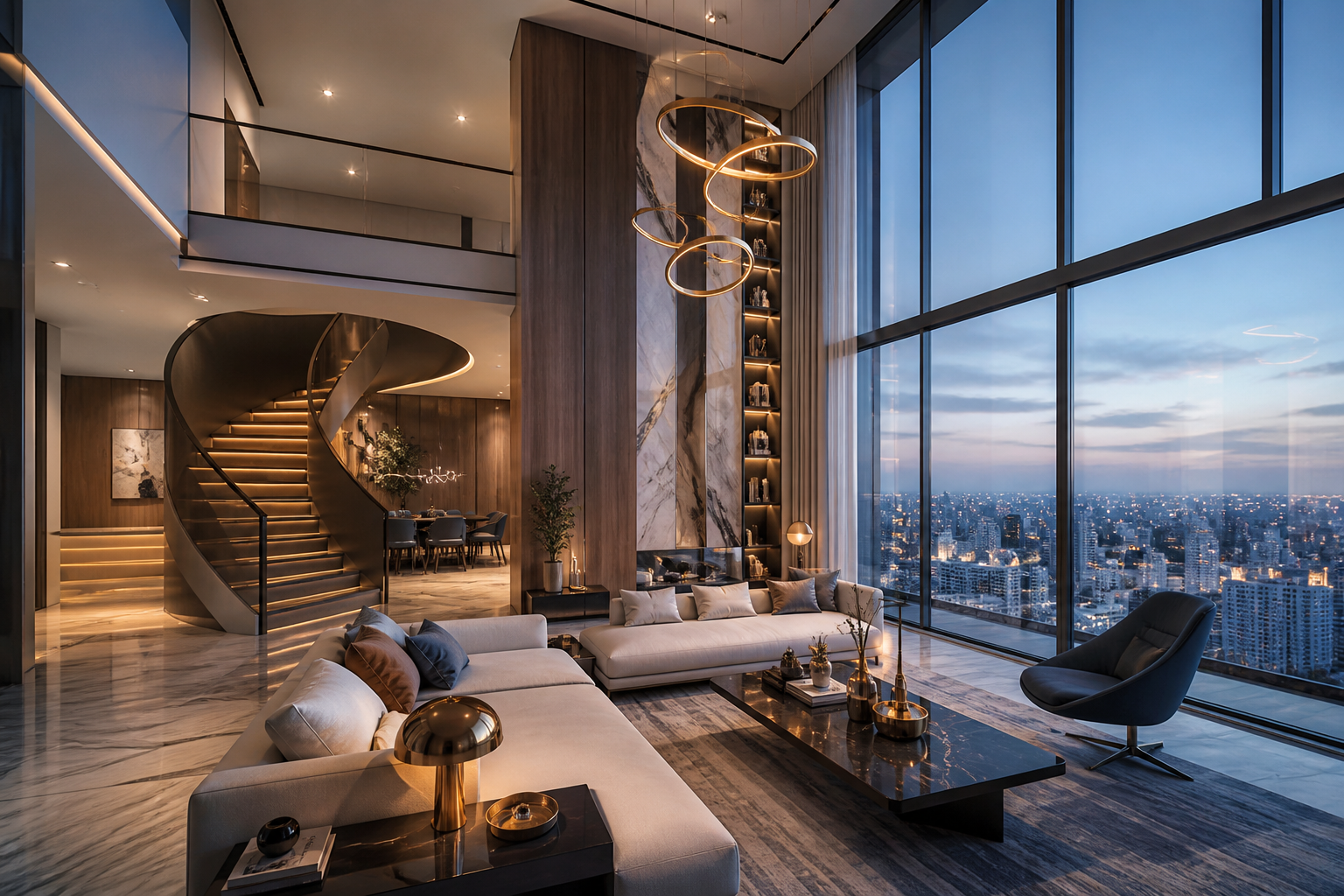 Interior 3D visualisation of a luxury Gurugram residence