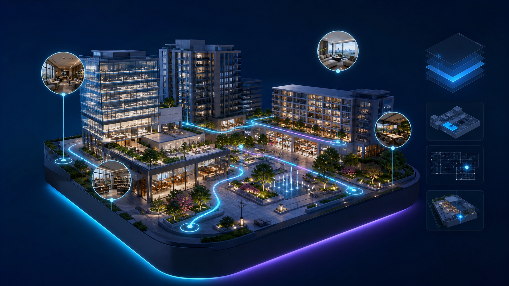 Immersive 3D visualisation of an interactive mixed-use development