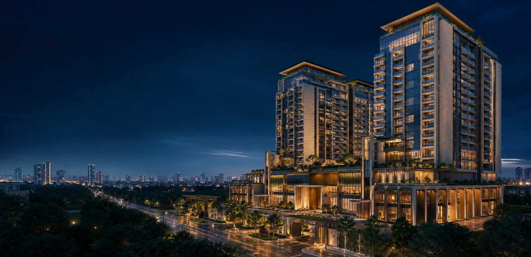 3D visualisation of a luxury Gurgaon real estate project