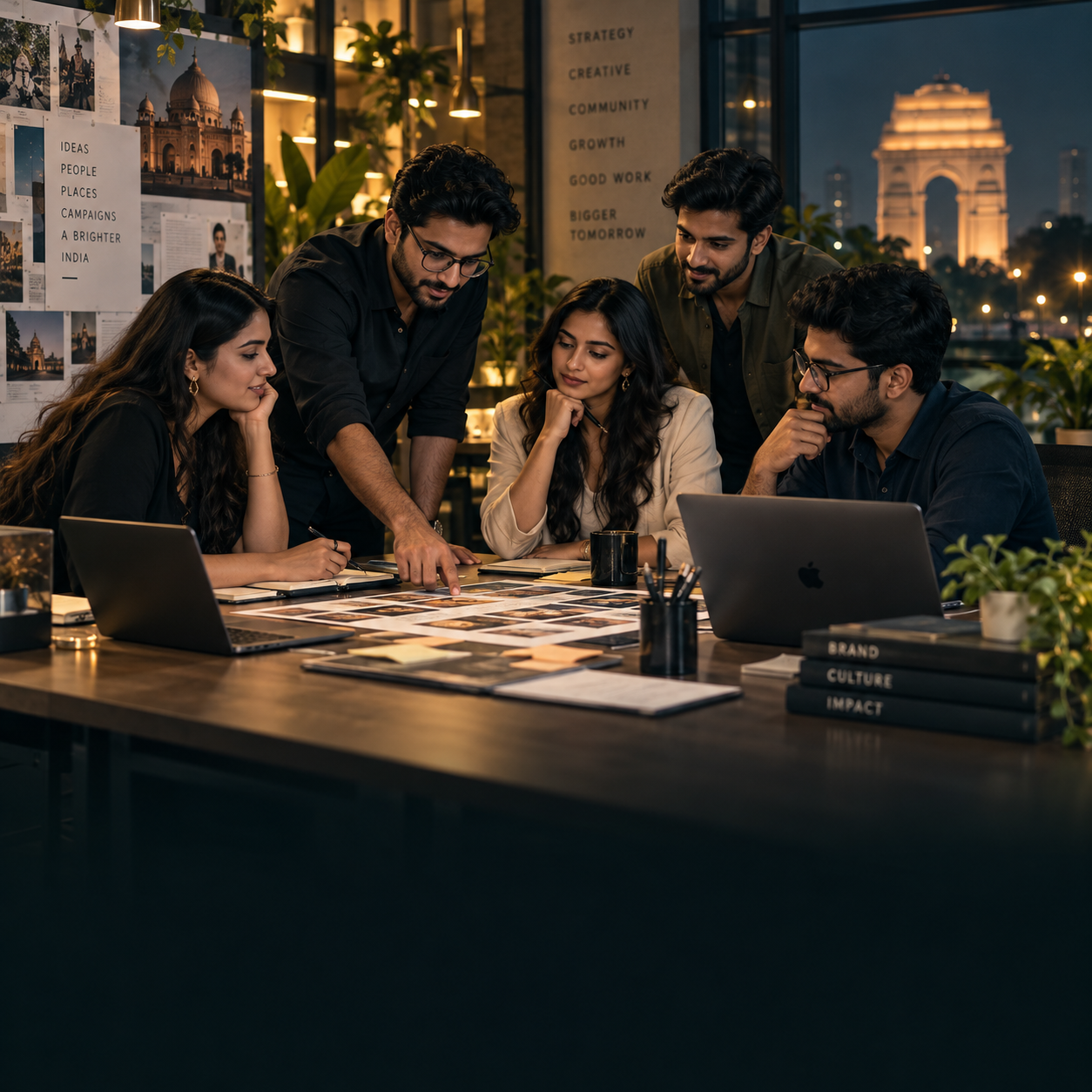 Connected marketing team collaborating on a campaign