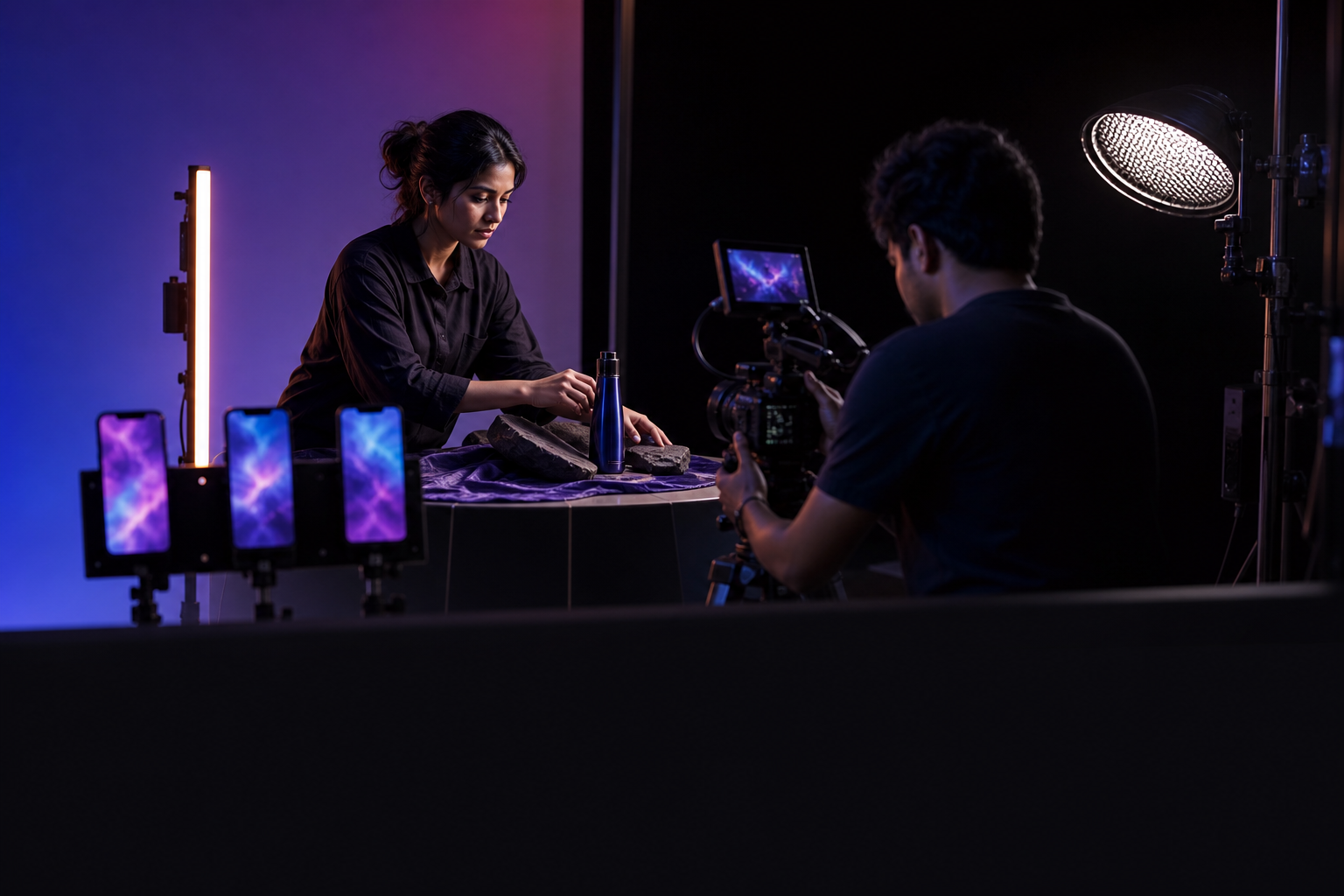 Indian content production team creating social media video content