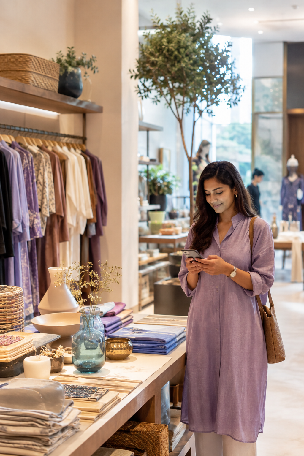 Gurgaon retail customer shopping on mobile