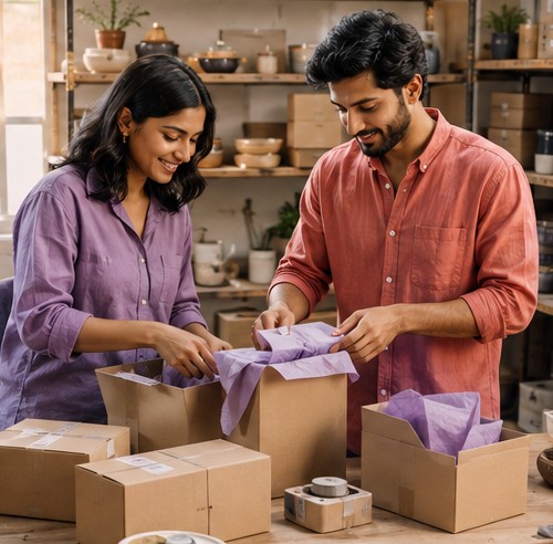 Indian D2C brand founders preparing ecommerce products