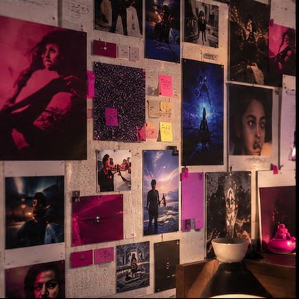 Creative campaign moodboard in a Gurugram studio