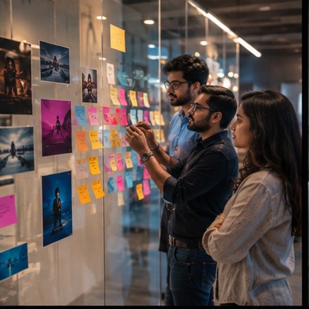 Team planning an integrated creative campaign