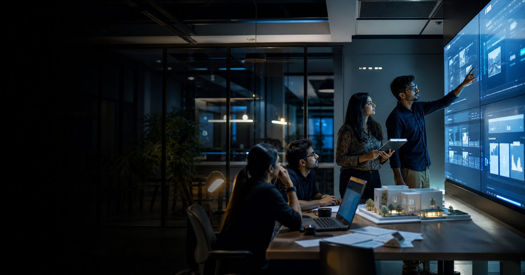 Indian technology team collaborating in a Gurugram innovation office
