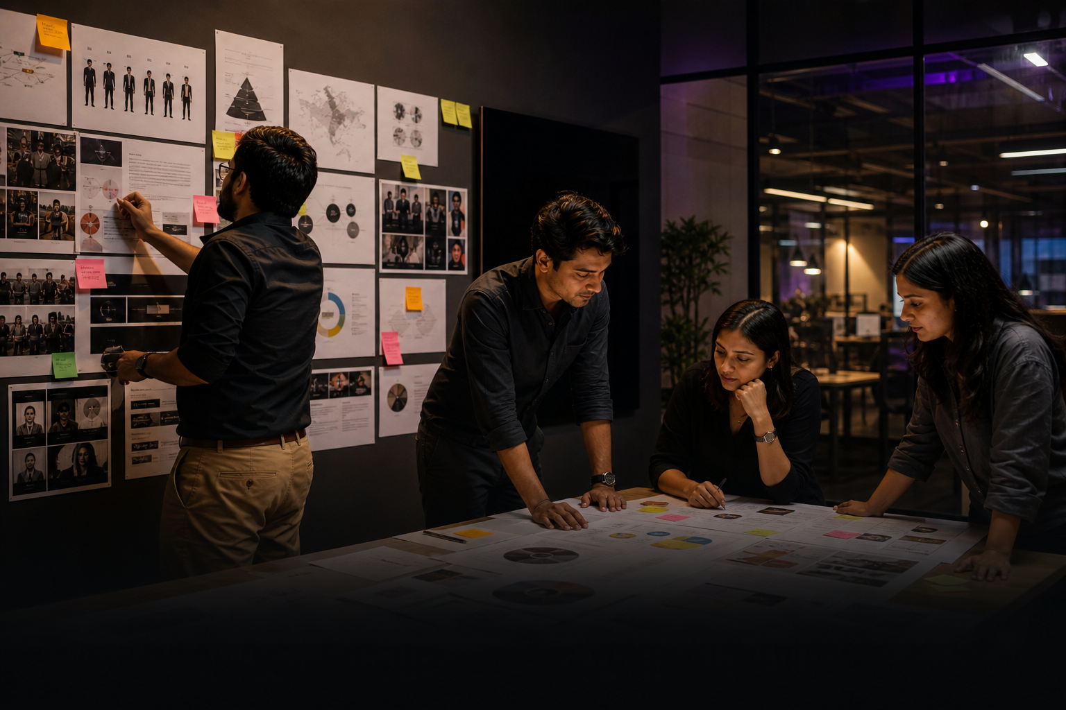 Indian brand strategists analysing audience, market and positioning research