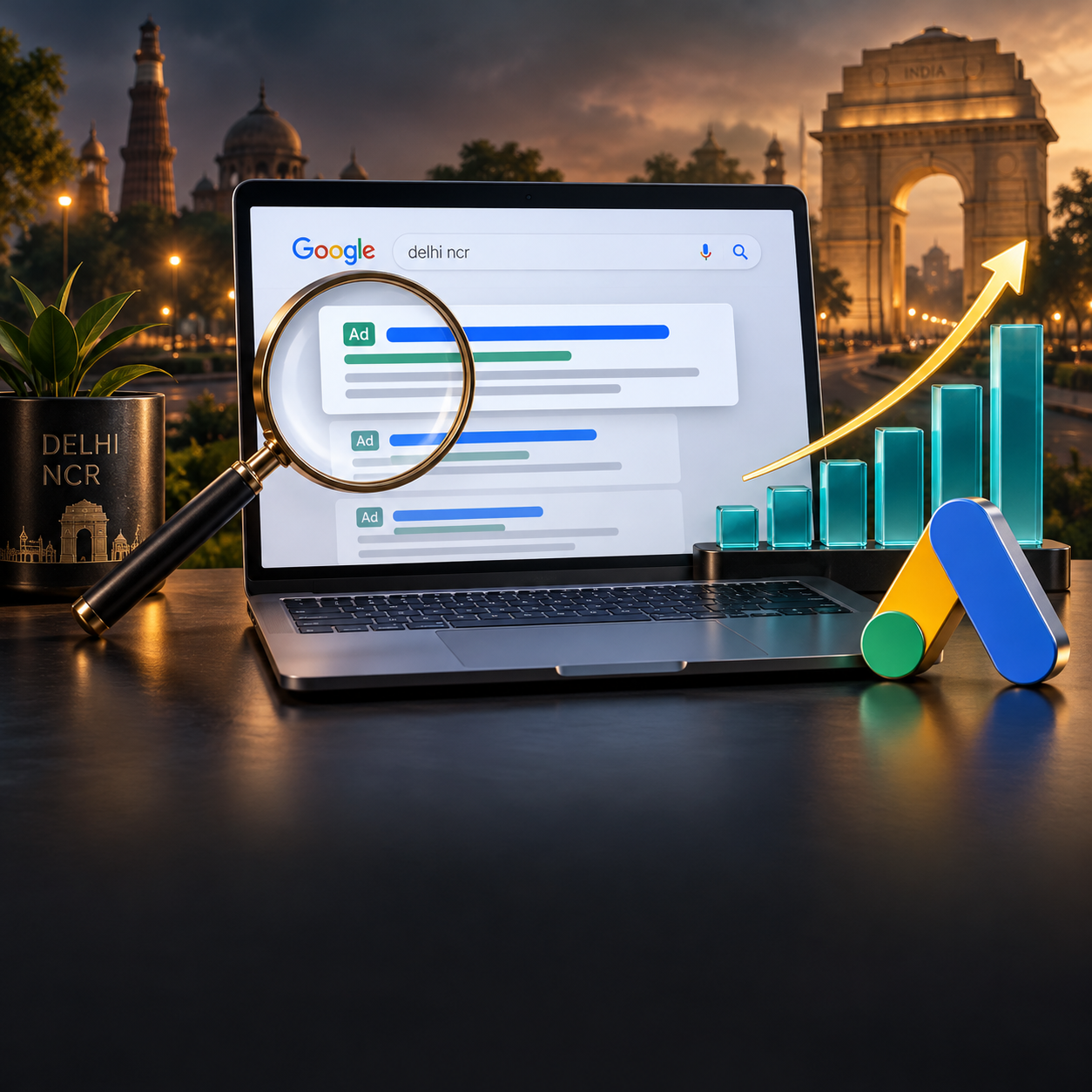 Google Ads campaign dashboard concept
