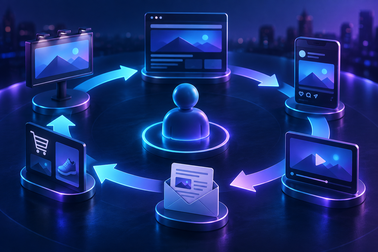 Remarketing audience journey concept