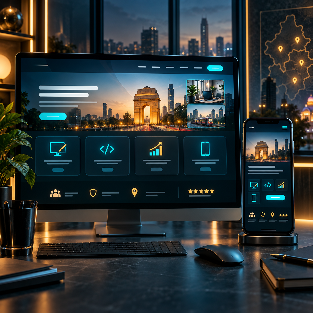 Business website design and development concept
