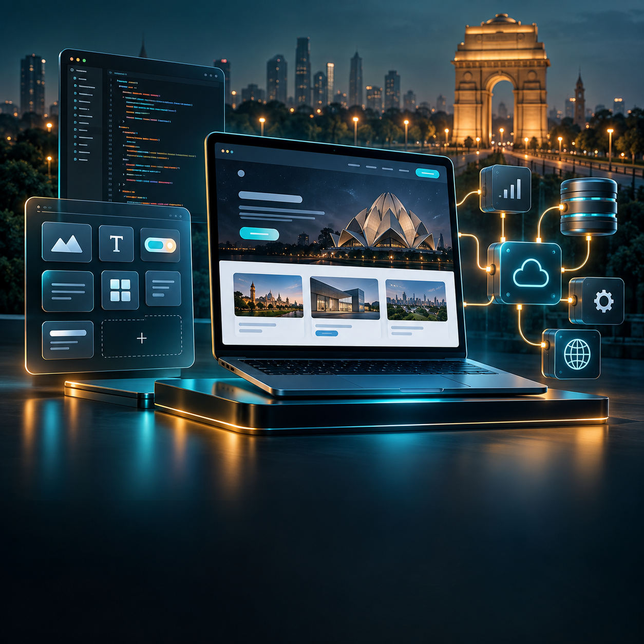 Custom website development concept