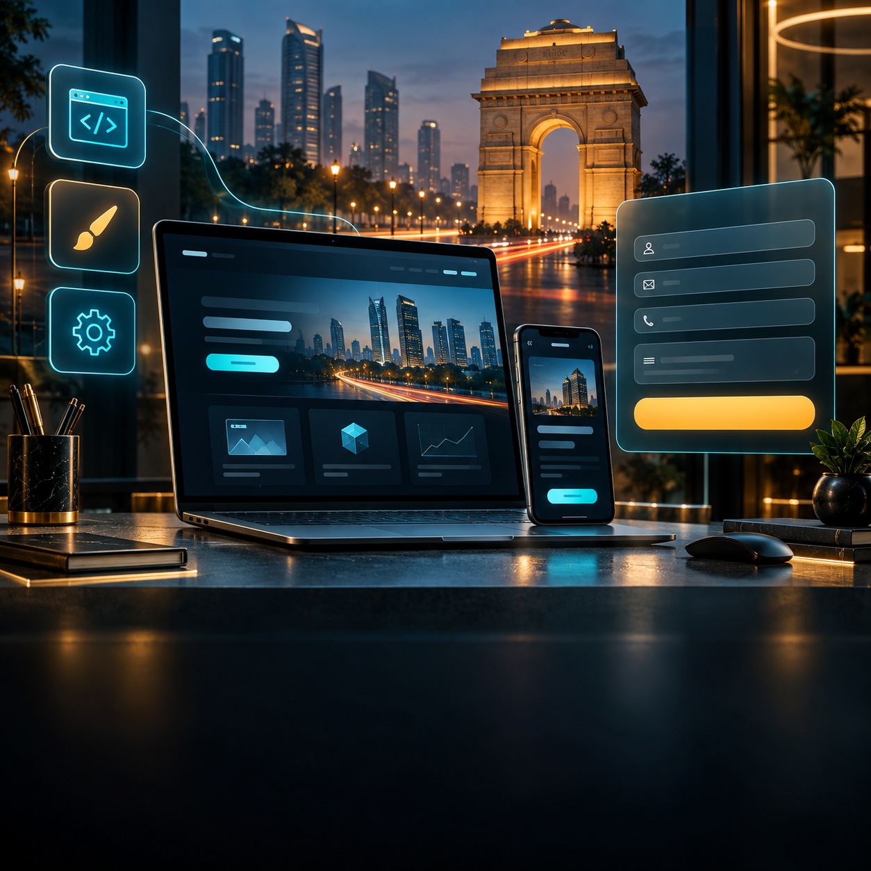 Marketing website design and campaign concept