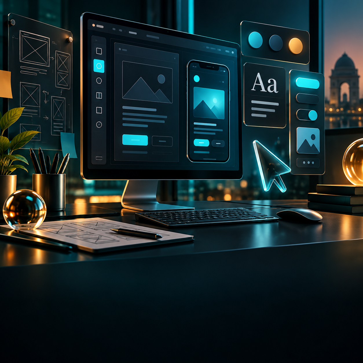 UI and UX website design concept