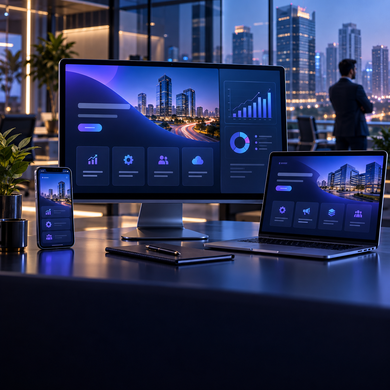 Business website design and development concept