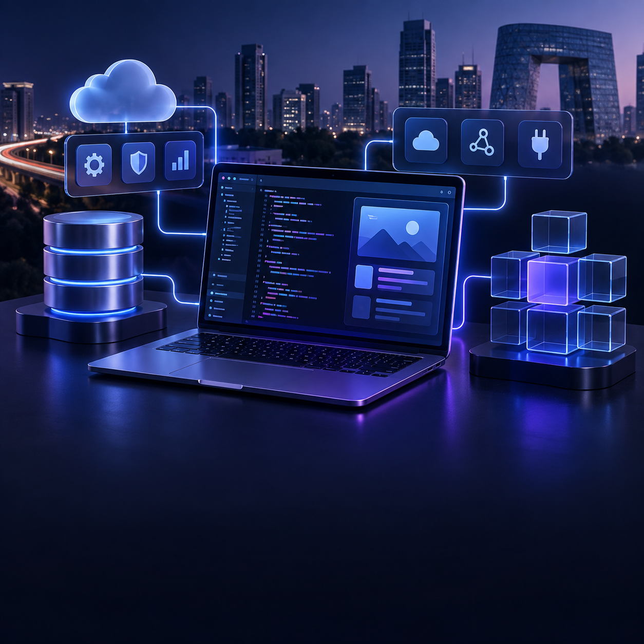 Custom website development concept