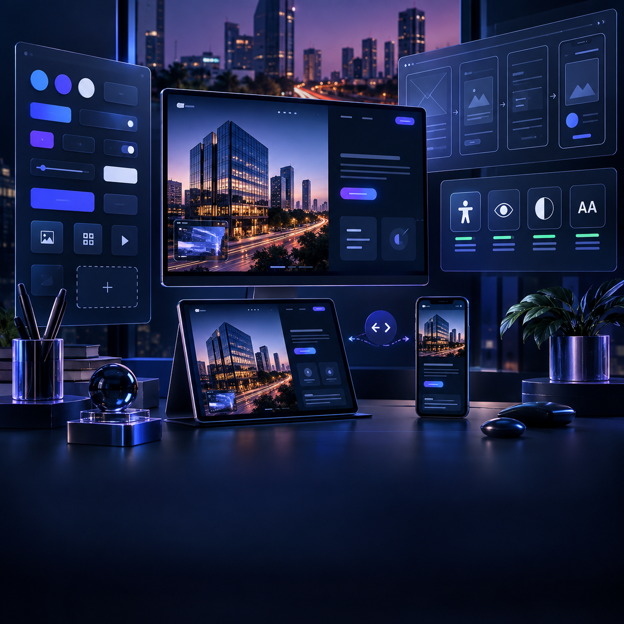 UI and UX website design concept