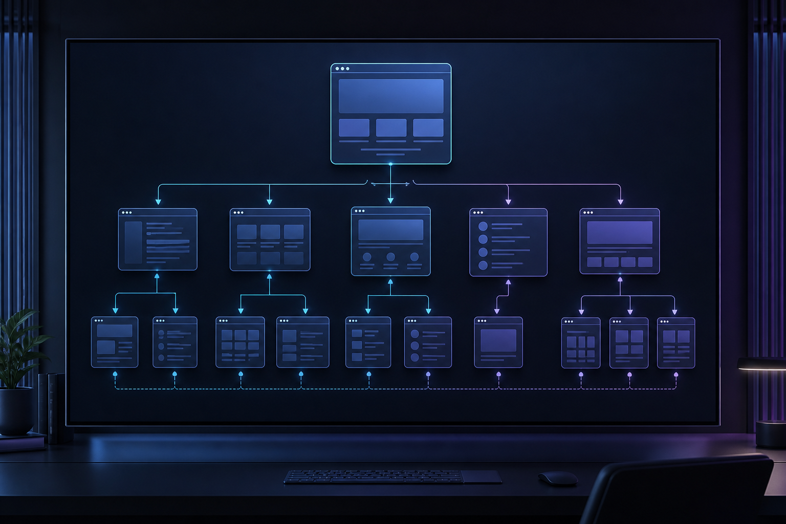 Clear website navigation architecture concept