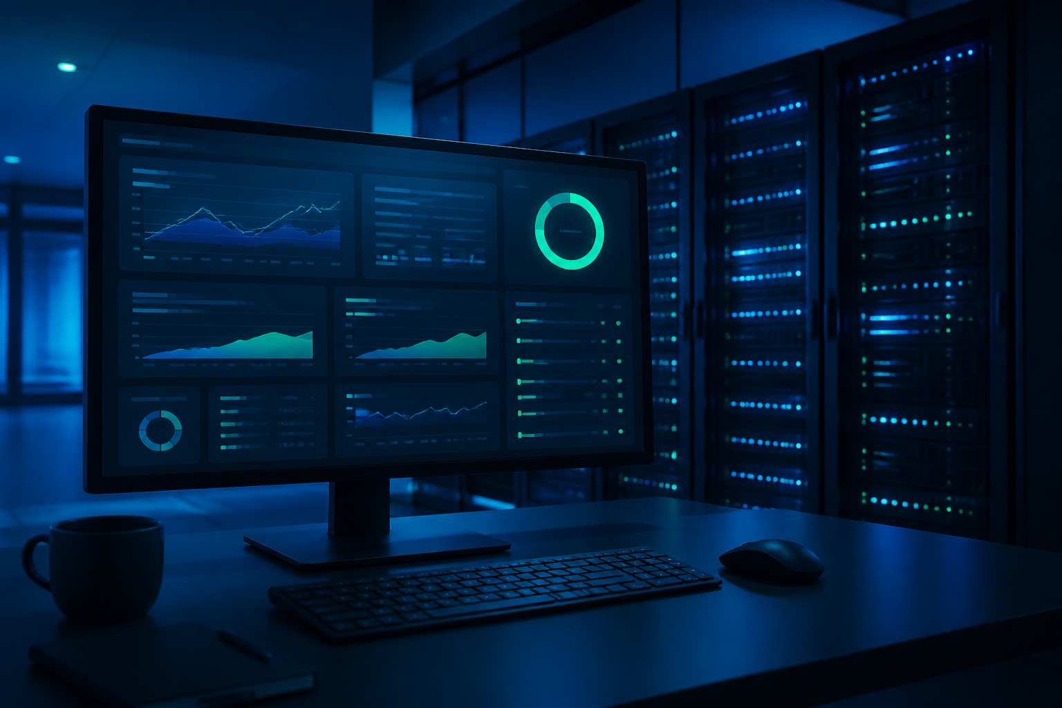 Website maintenance and support dashboard concept