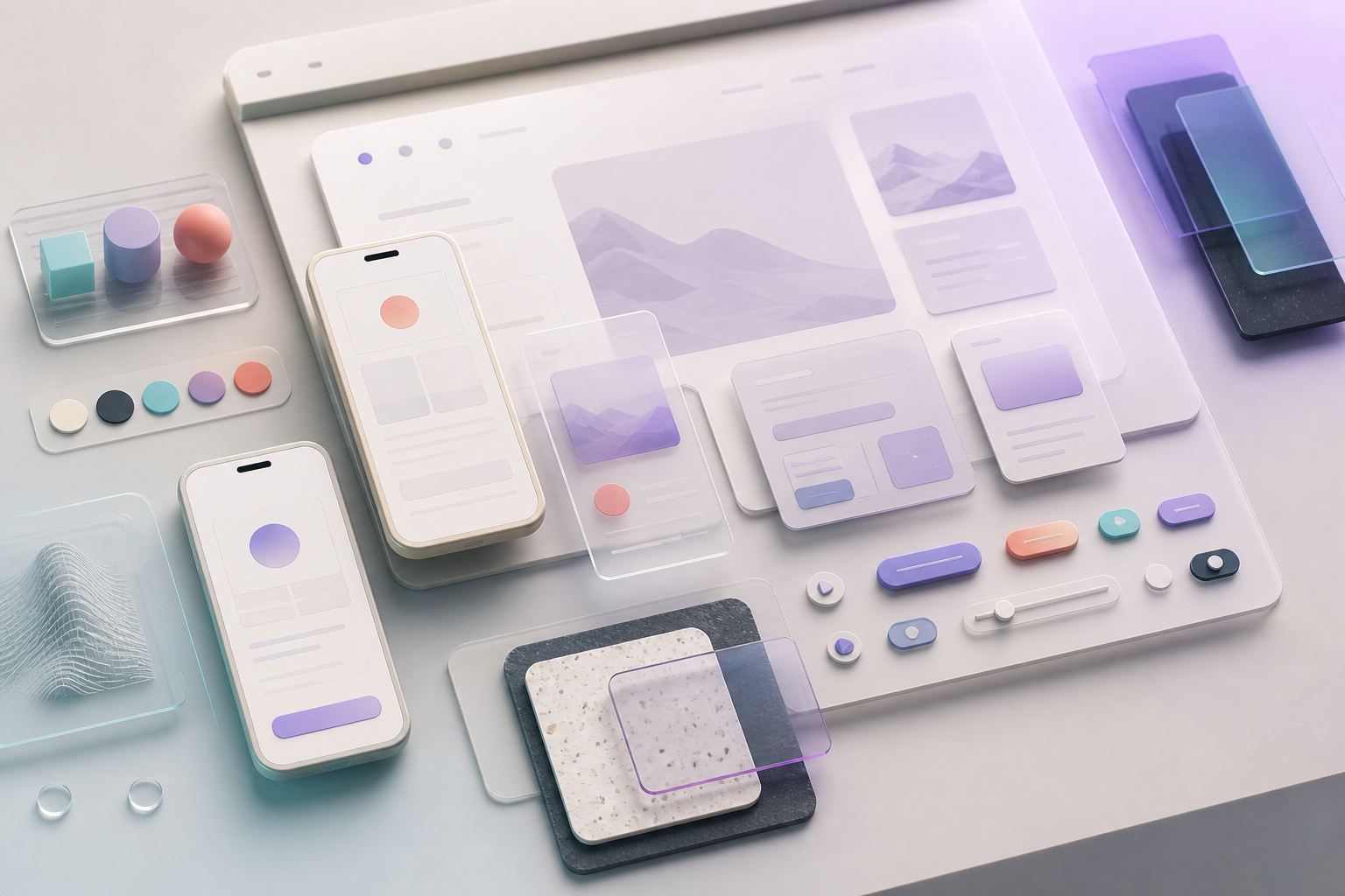 UI and UX design system concept