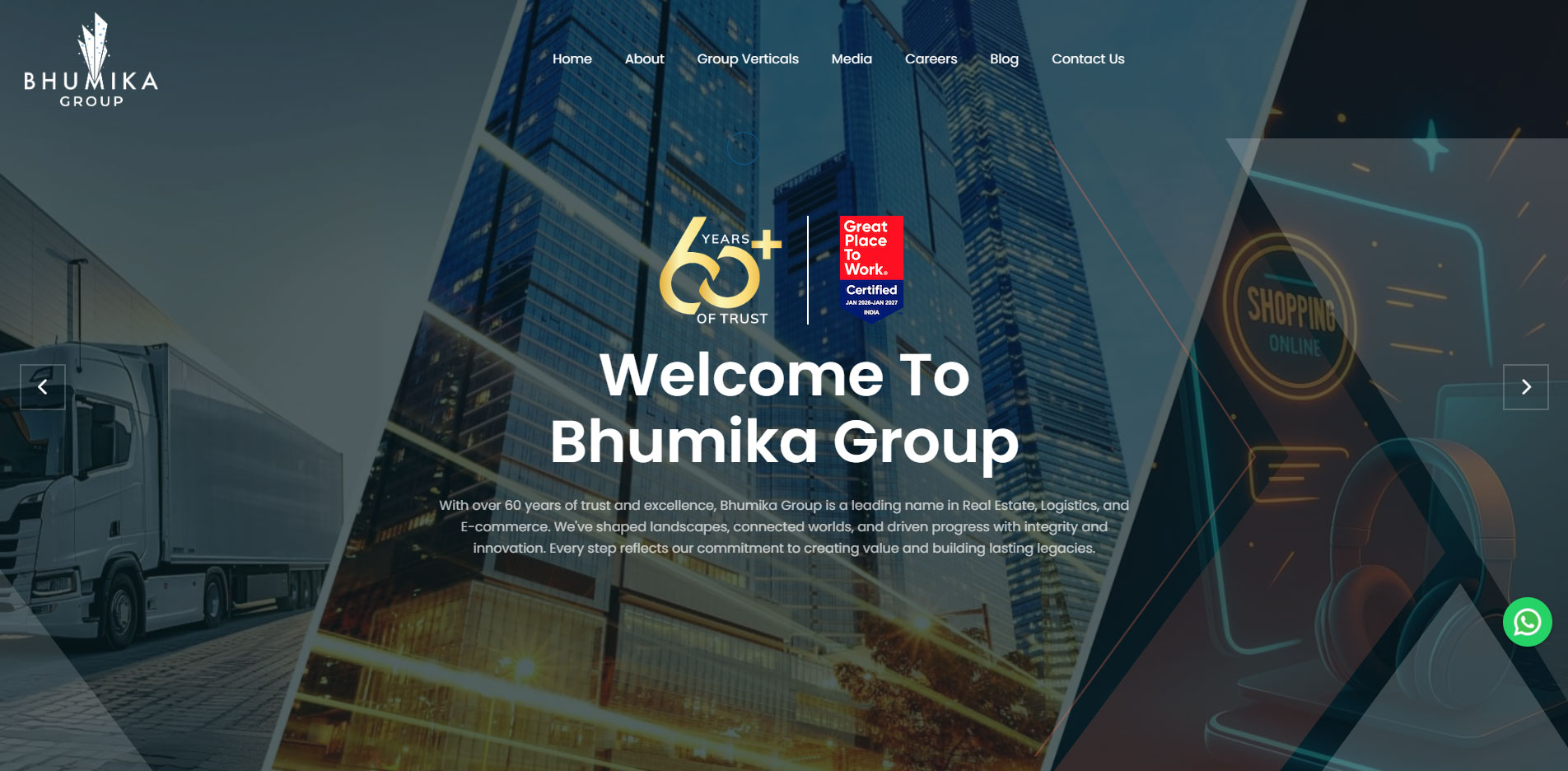 Bhumika Group website screenshot