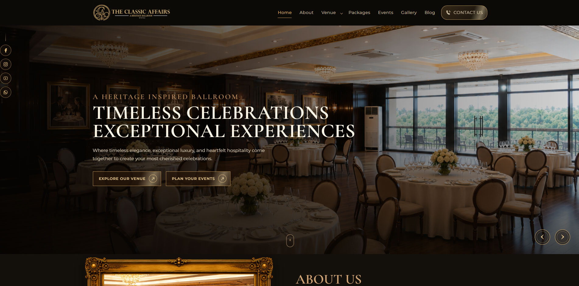 The Classic Affairs website screenshot