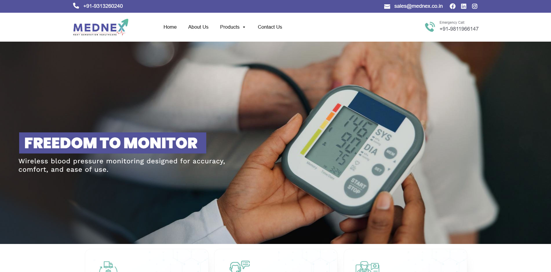 Mednex website screenshot