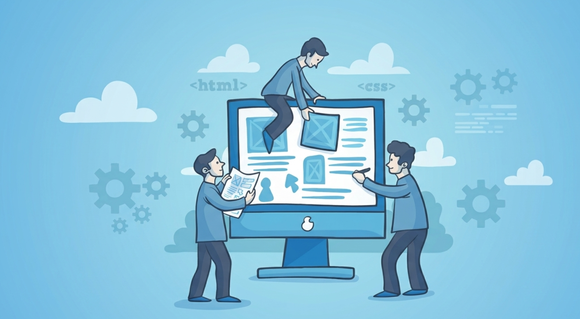 Website design company in delhi ncr team working on responsive website layout and UI development on desktop screen