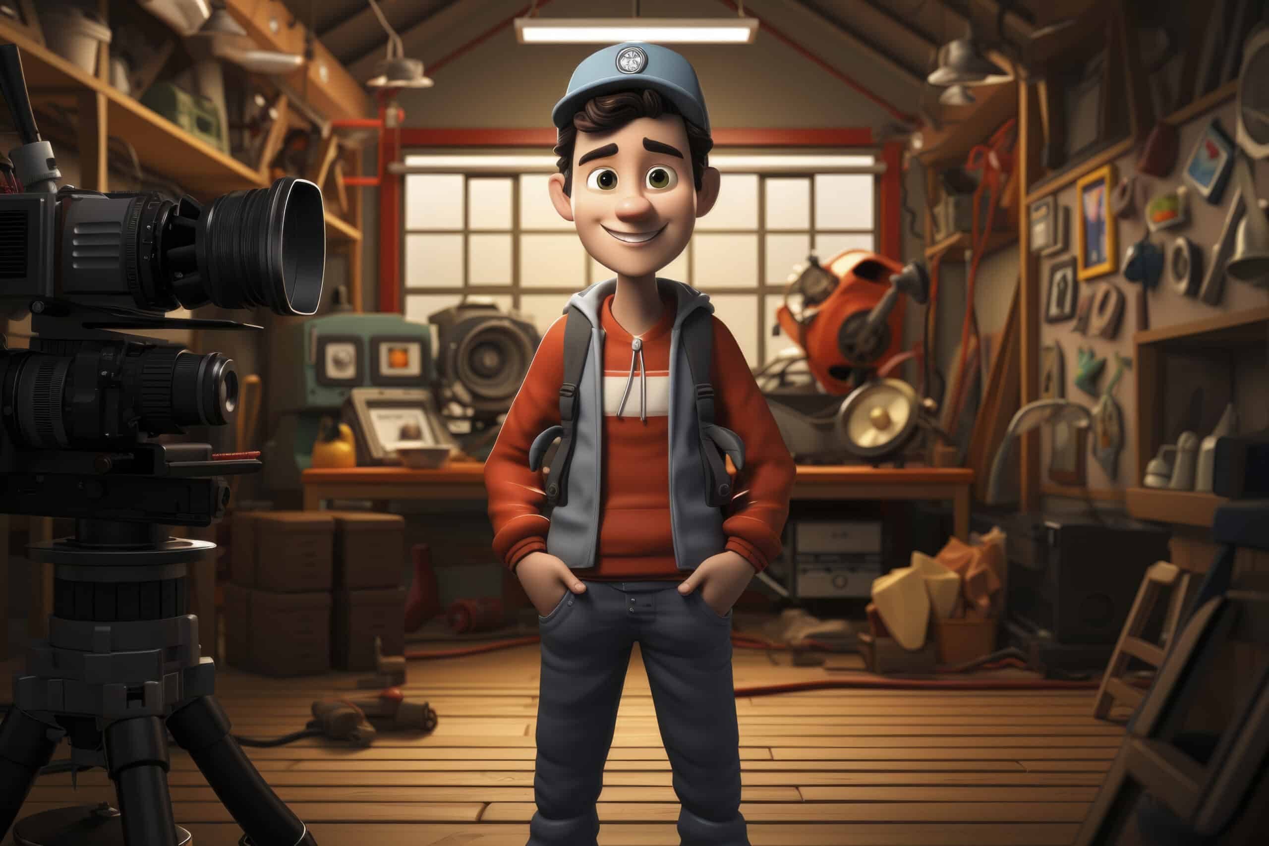 3D animation company in Gurgaon showing animated male videographer in creative production studio