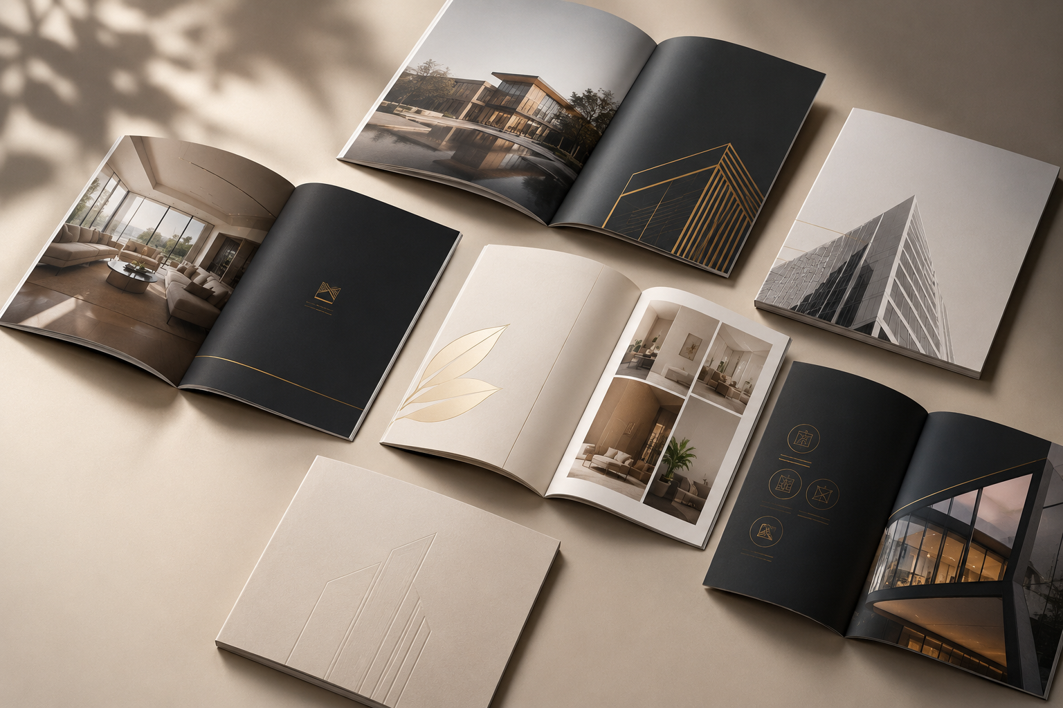 Luxury corporate brochure designs with modern layouts and premium branding elements by a premium brochure design company in Gurgaon