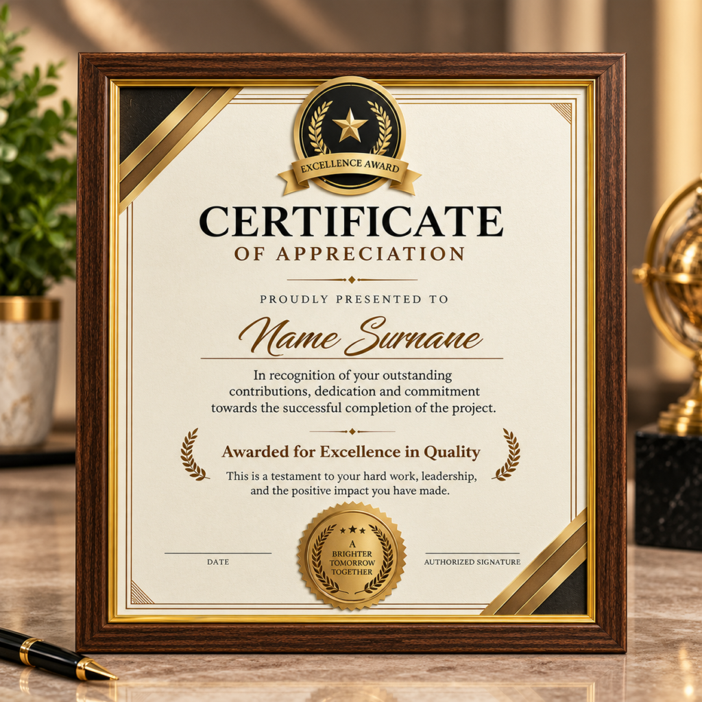 Certificate of Appreciation